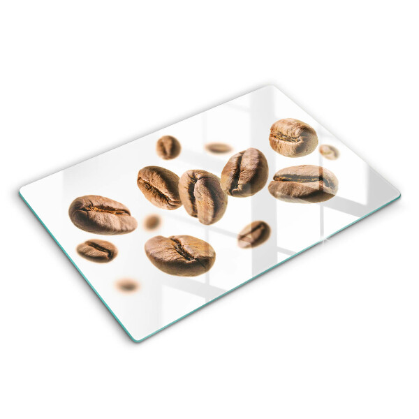 Modern placă din sticla protectie perete bucatarie boabe de cafea 80x52 cm