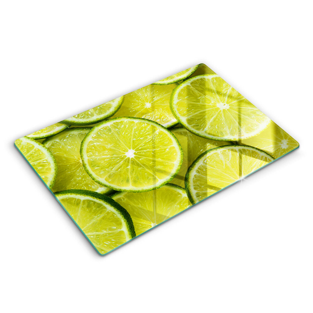 Modern placă din sticla protectie perete bucatarie Felii de lime 80x52 cm