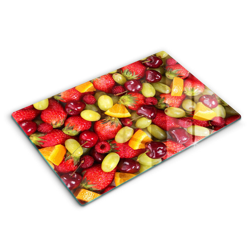 Modern placă din sticla protectie perete bucatarie Fructe de vară 80x52 cm