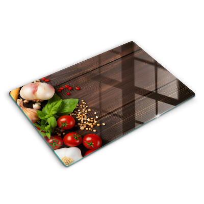 Modern placă din sticla protectie perete bucatarie Legume pe masă 80x52 cm