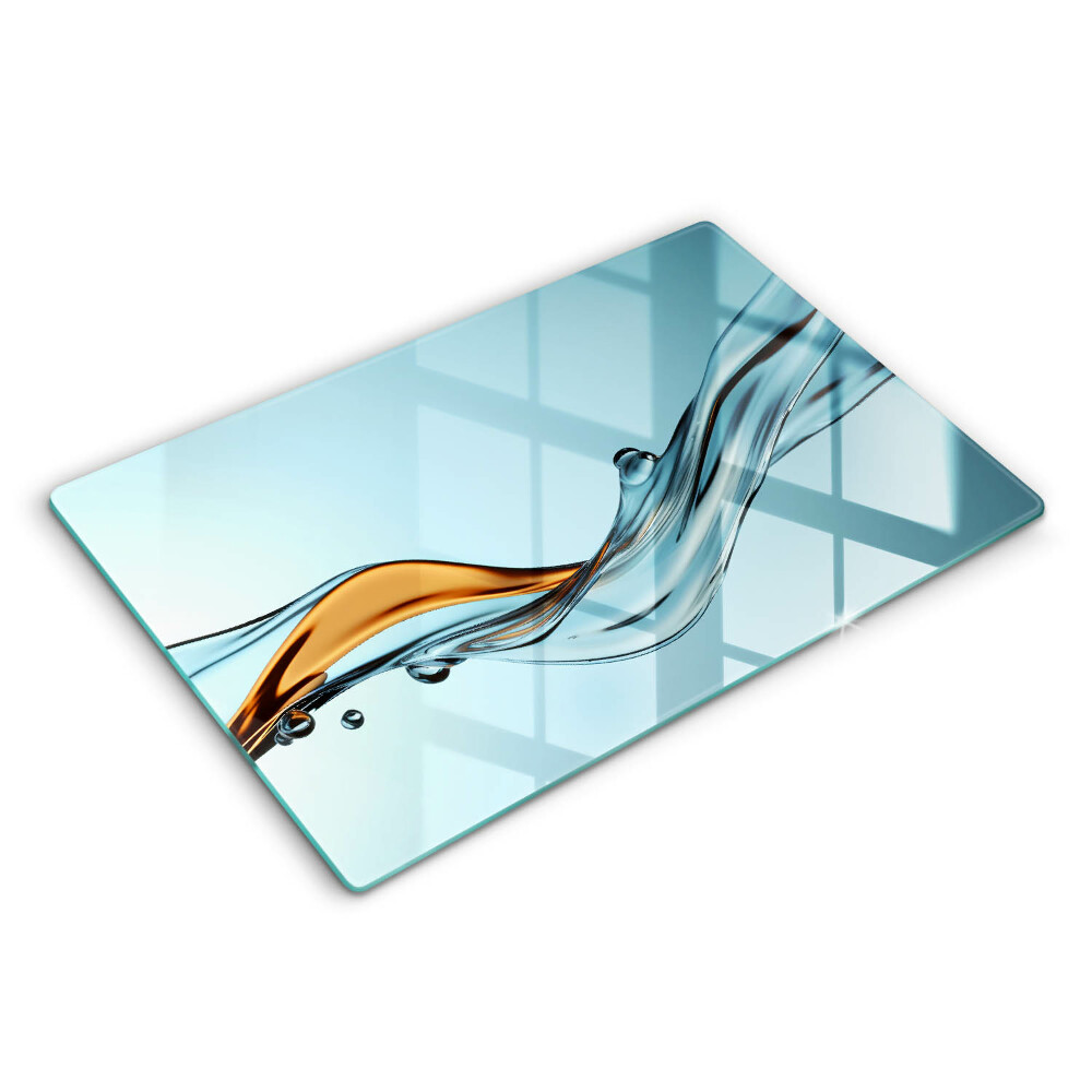 Modern placă din sticla protectie perete bucatarie Apă pe fundal albastru 80x52 cm
