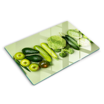 Modern placă din sticla protectie perete bucatarie Fructe și legume verzi 80x52 cm