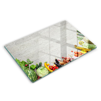 Modern placă din sticla protectie perete bucatarie Legume pe coperte 80x52 cm