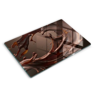 Modern placă din sticla protectie perete bucatarie Ciocolată lichidă 80x52 cm