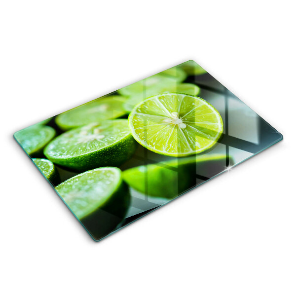 Modern placă din sticla protectie perete bucatarie Citrice de lime 80x52 cm