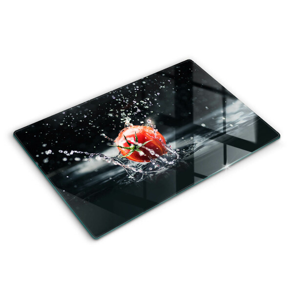 Modern placă din sticla protectie perete bucatarie Roșii în apă 80x52 cm