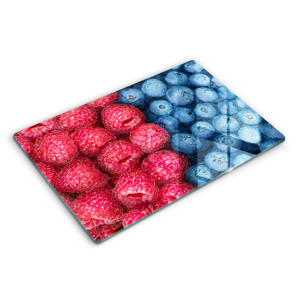 Modern placă din sticla protectie perete bucatarie Zmeură și afine 80x52 cm