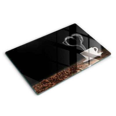 Modern placă din sticla protectie perete bucatarie Inimă în ceașcă de cafea 80x52 cm