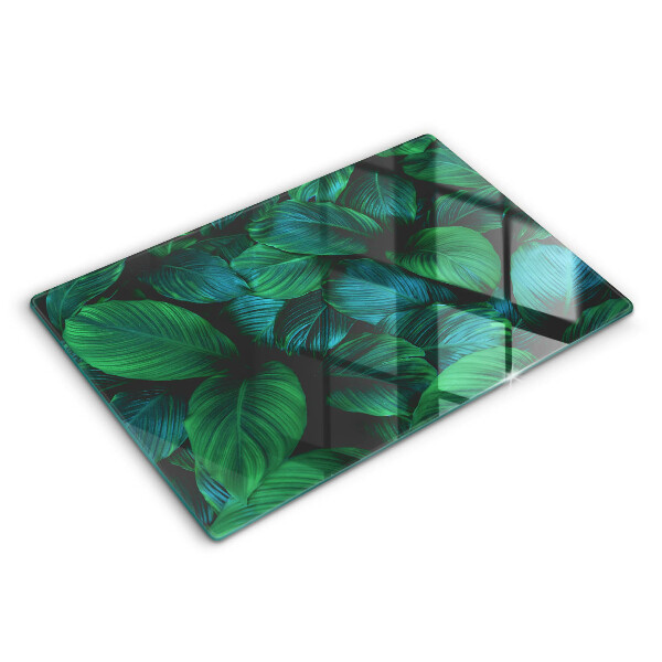 Modern placă din sticla protectie perete bucatarie Frunze de junglă 80x52 cm
