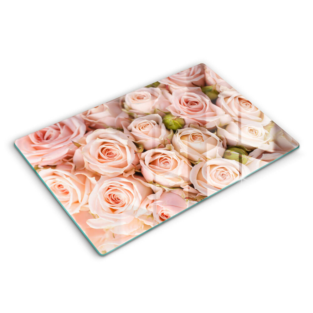Modern placă din sticla protectie perete bucatarie Buchet de trandafiri delicați 80x52 cm