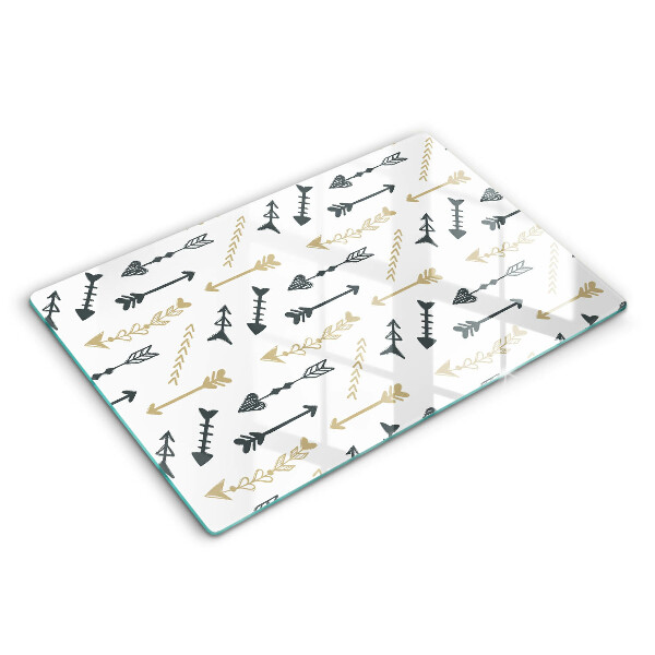 Modern placă din sticla protectie perete bucatarie Model de săgeată Boho 80x52 cm