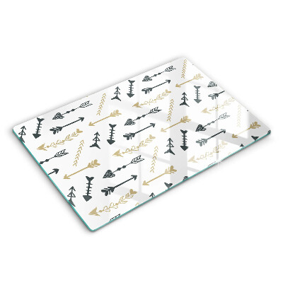 Modern placă din sticla protectie perete bucatarie Model de săgeată Boho 80x52 cm