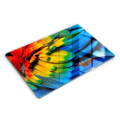 Modern placă din sticla protectie perete bucatarie Pene de papagal colorate 80x52 cm