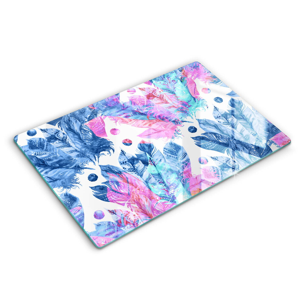 Modern placă din sticla protectie perete bucatarie Ilustrație boho cu pene 80x52 cm