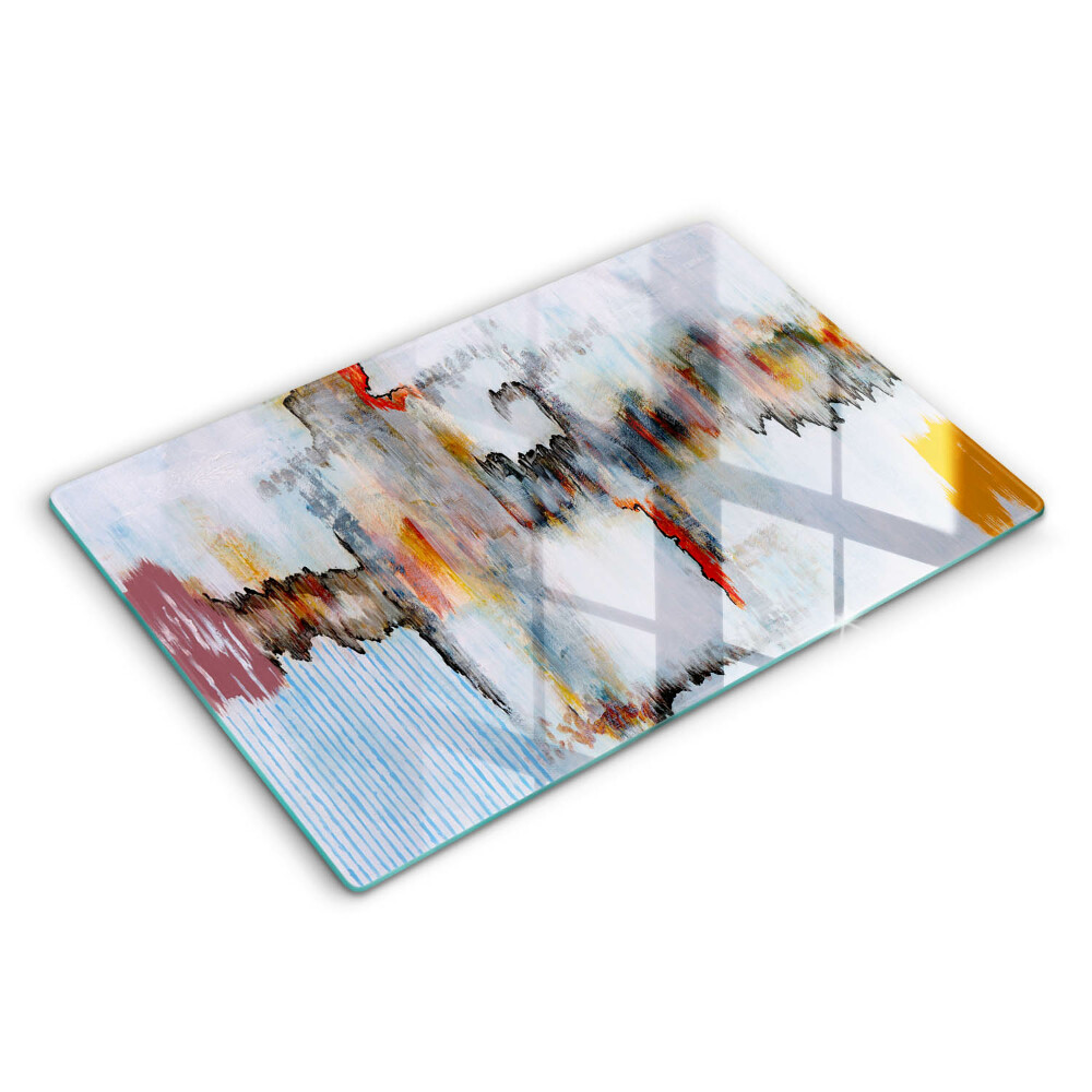 Modern placă din sticla protectie perete bucatarie Vopsele abstracte 80x52 cm