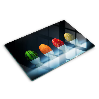 Modern placă din sticla protectie perete bucatarie Ouă de fructe abstracte 80x52 cm