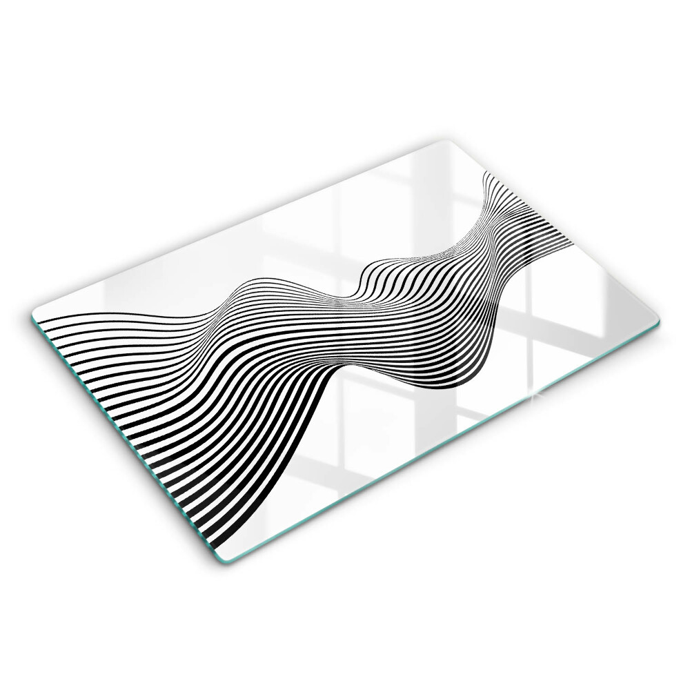 Modern placă din sticla protectie perete bucatarie Abstracție liniară 80x52 cm