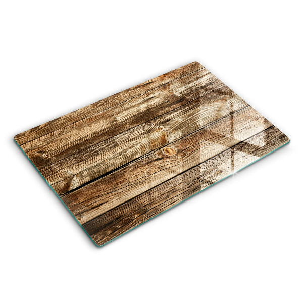 Modern placă din sticla protectie perete bucatarie Textură de scândură de lemn 80x52 cm