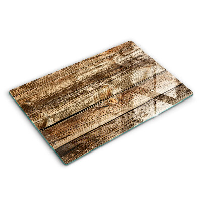 Modern placă din sticla protectie perete bucatarie Textură de scândură de lemn 80x52 cm