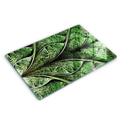 Modern placă din sticla protectie perete bucatarie Structura nervurilor frunzelor 80x52 cm