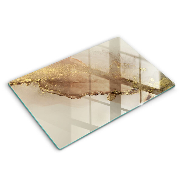 Modern placă din sticla protectie perete bucatarie Aur abstract 80x52 cm