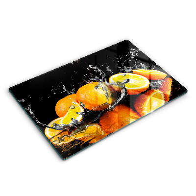 Modern placă din sticla protectie perete bucatarie Fructe zemoase de portocale 80x52 cm