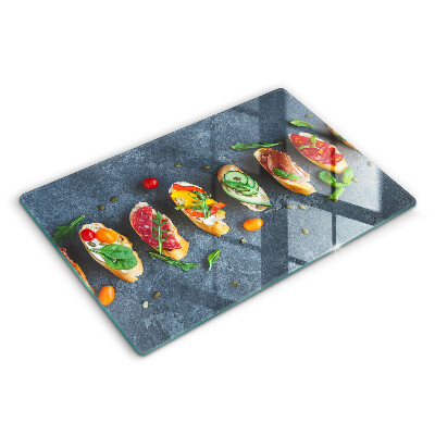 Modern placă din sticla protectie perete bucatarie Sandvișuri colorate 80x52 cm
