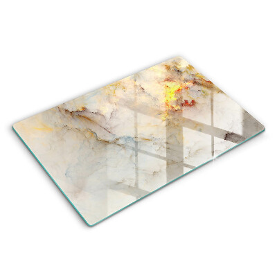 Modern placă din sticla protectie perete bucatarie Textură de marmură cu aur 80x52 cm