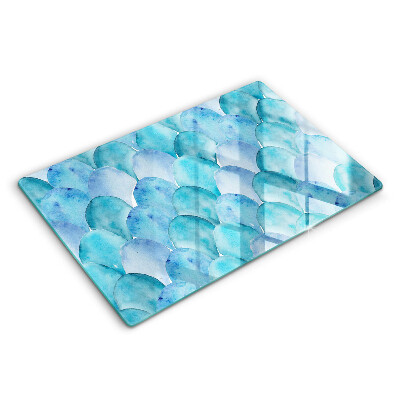 Modern placă din sticla protectie perete bucatarie Solzi de acuarelă 80x52 cm