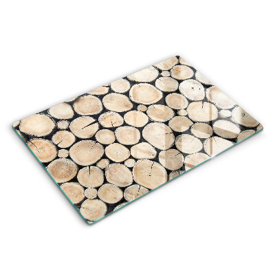 Modern placă din sticla protectie perete bucatarie Trunchiuri de copaci din lemn 80x52 cm