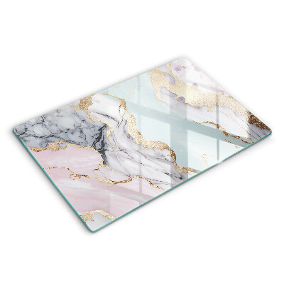 Modern placă din sticla protectie perete bucatarie Marmură pastelată 80x52 cm