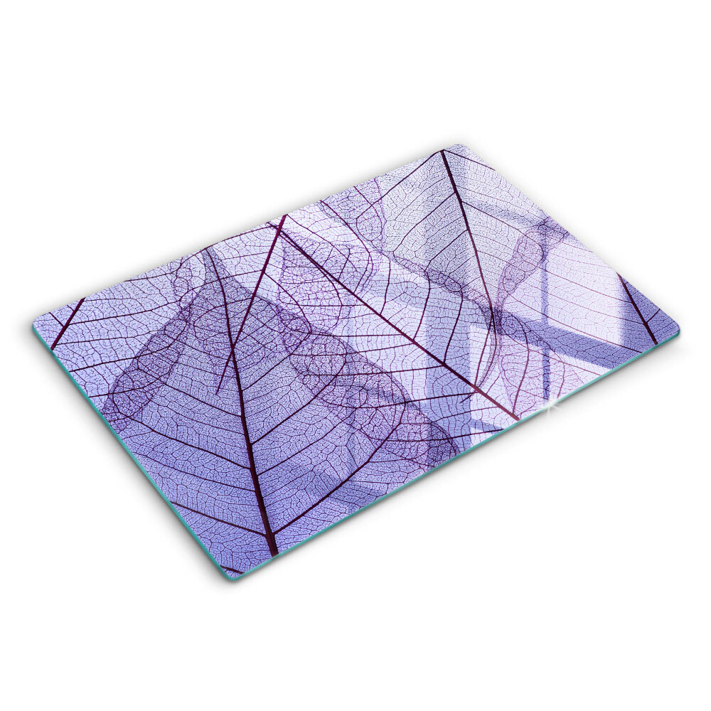 Modern placă din sticla protectie perete bucatarie Frunze cu nervuri 80x52 cm