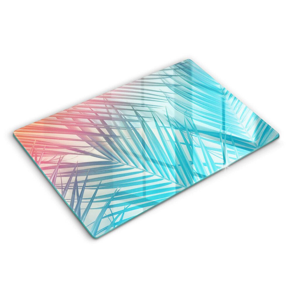 Modern placă din sticla protectie perete bucatarie Frunze pastelate 80x52 cm