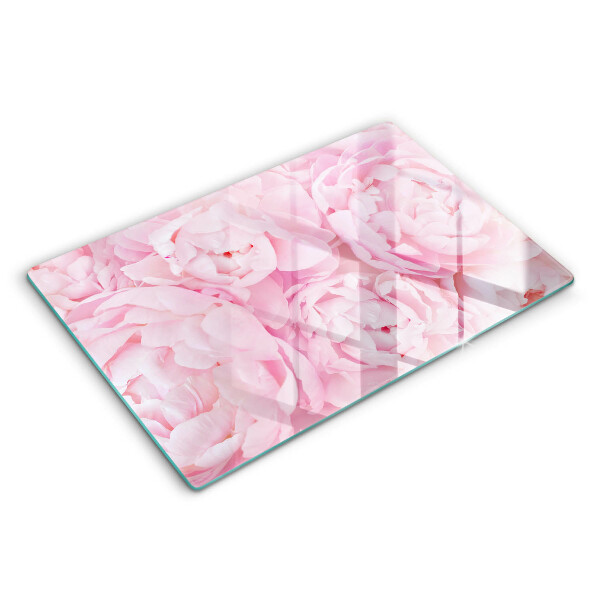 Modern placă din sticla protectie perete bucatarie Bujori delicați 80x52 cm