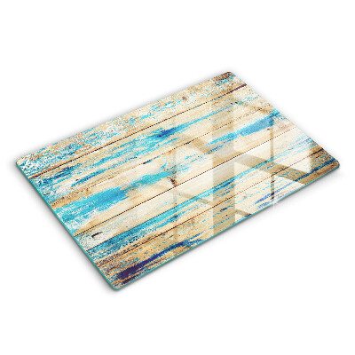 Modern placă din sticla protectie perete bucatarie Scânduri de lemn retro 80x52 cm