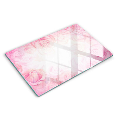 Modern placă din sticla protectie perete bucatarie Fundal de trandafiri delicați 80x52 cm