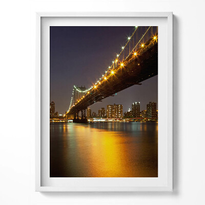 Tablou rama Podul Brooklyn iluminat din New York