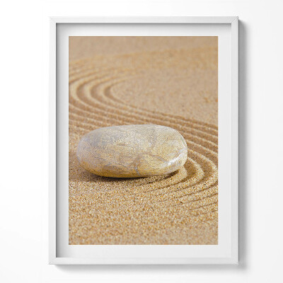 Tablou rama Piatră singuratică în nisip - zen
