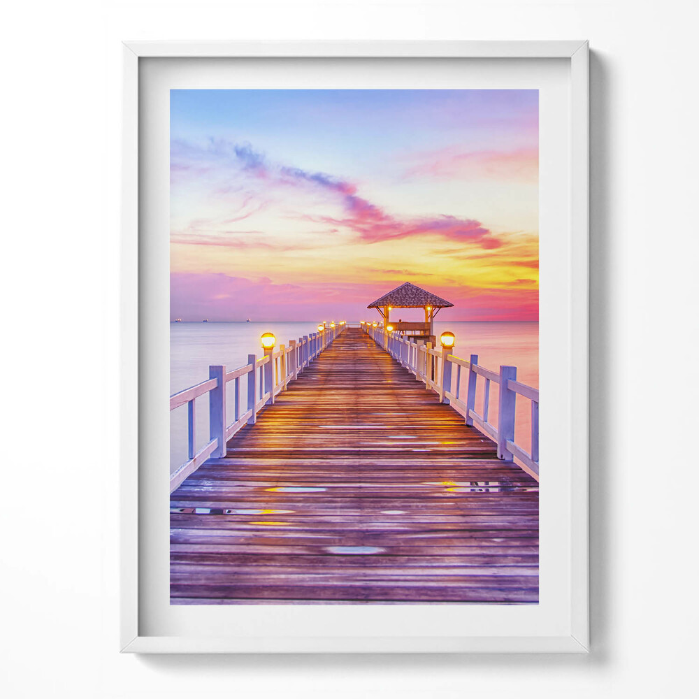 Tablou living cu rama Podul împădurit din port