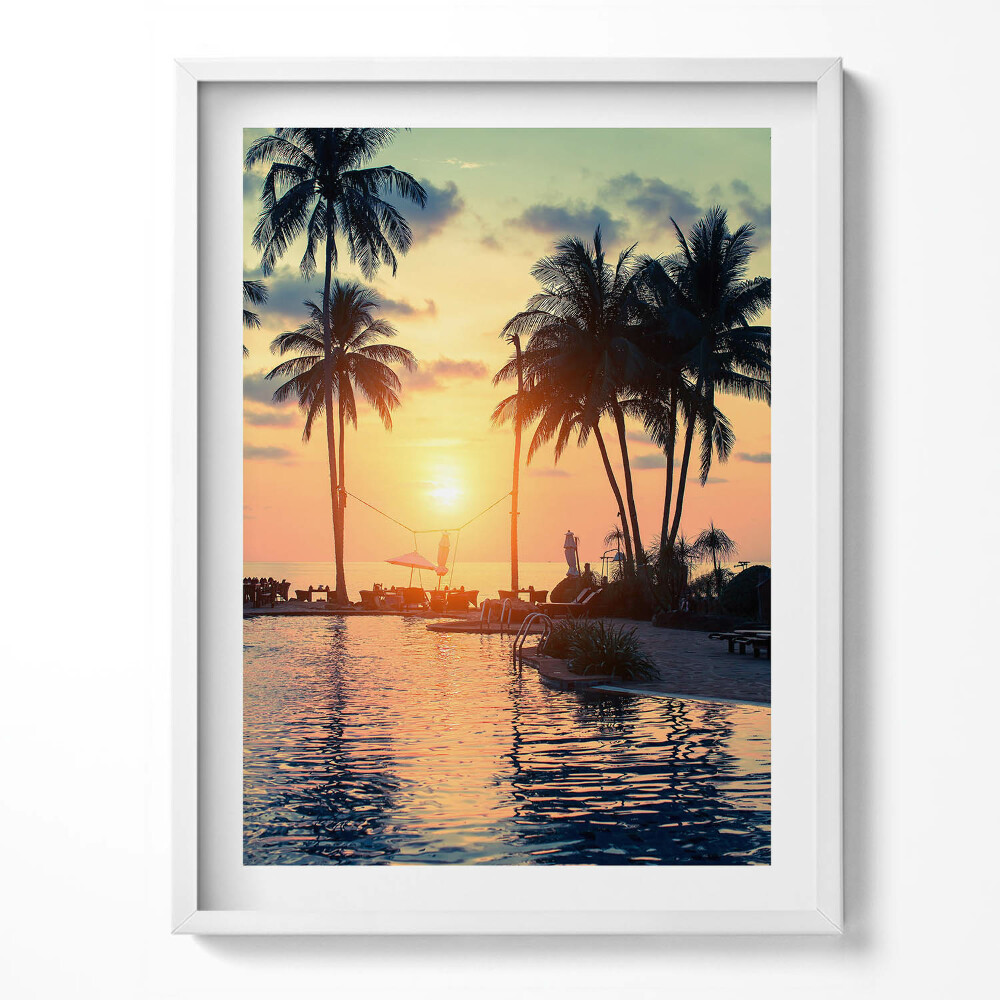 Tablou living cu rama Palmieri în lumina soarelui