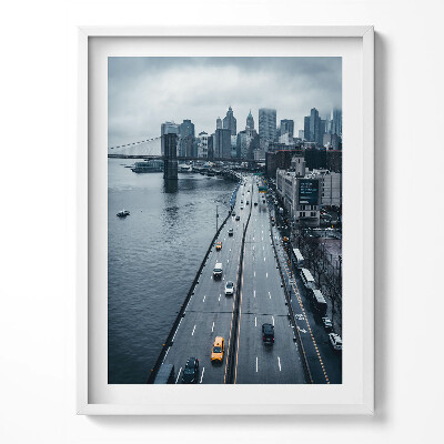 Tablou rama Strada orașului din vedere de pasăre