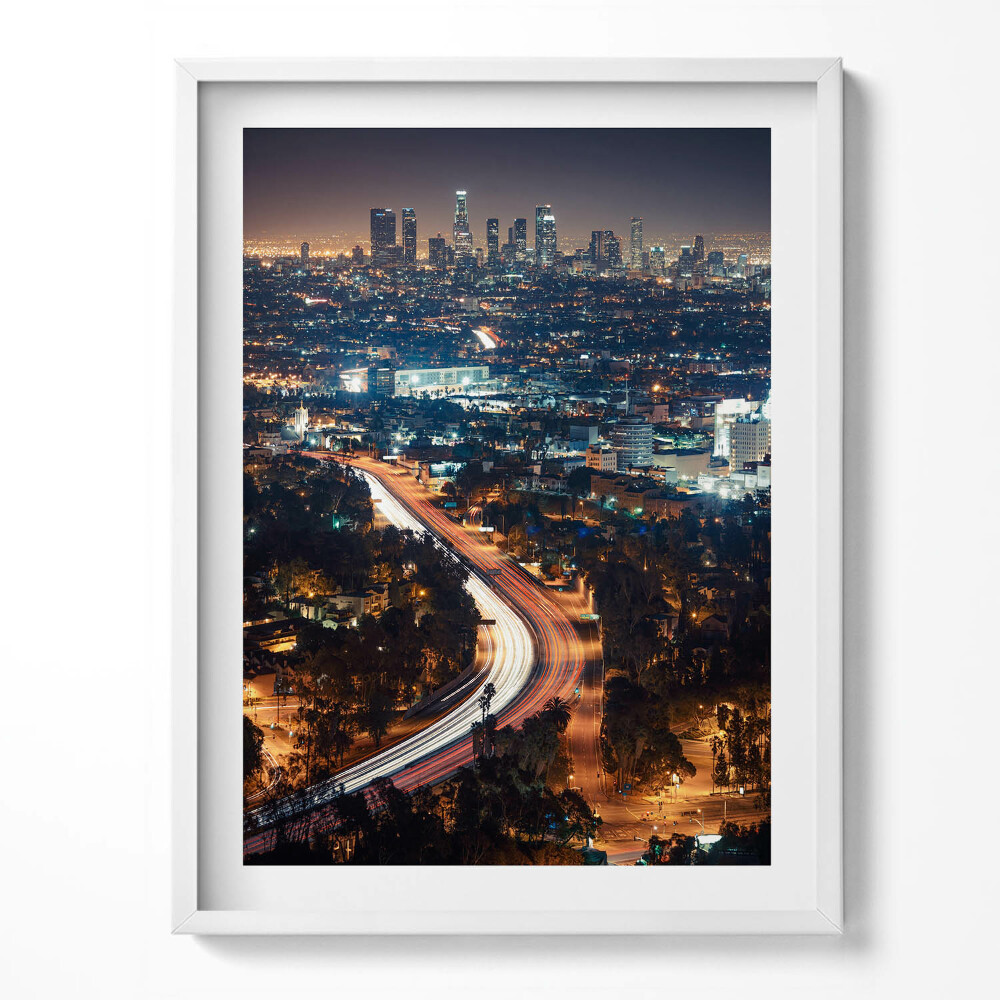 Tablou living cu rama O vedere de sus a orașului noaptea