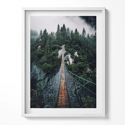 Tablou living cu rama Pod suspendat peste pădure