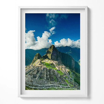 Tablou living cu rama Vedere a orașului Machu Picchu