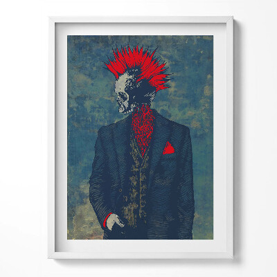 Tablou living cu rama Portret abstract al unui schelet cu o creță