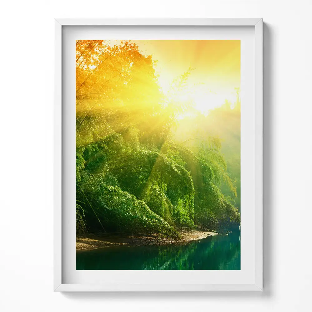Tablou living cu rama Peisaj natural în razele soarelui