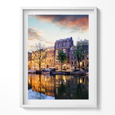 Tablou living cu rama Case Amsterdam Olanda