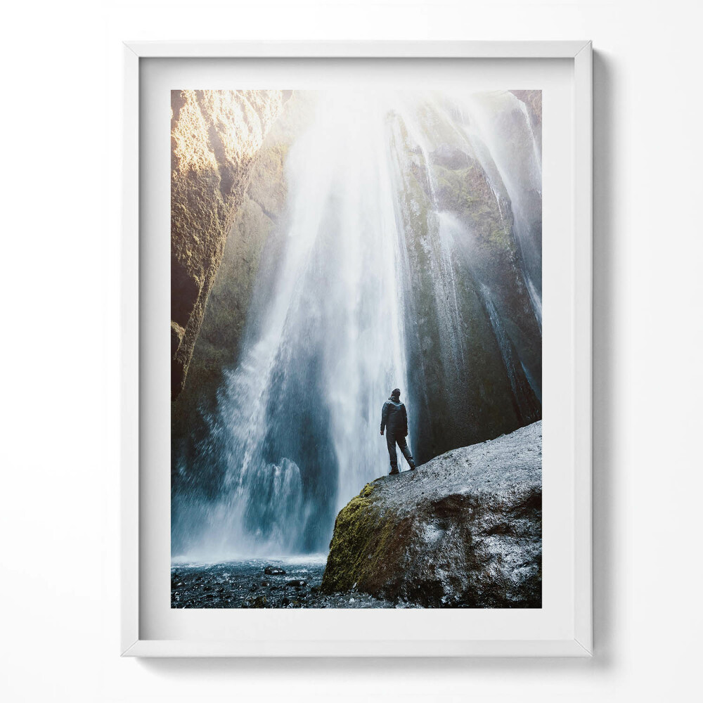 Tablou living cu rama Vedere a cascadei Gljufrabui