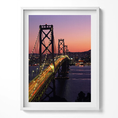 Tablou rama Podul și apusul de soare din San Francisco