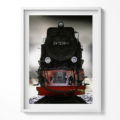 Tablou living cu rama Locomotive noaptea